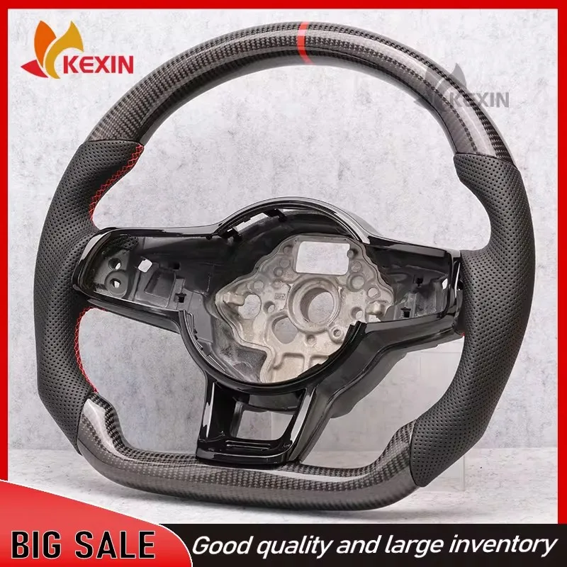 

Carbon Fiber Steering Wheel Nappa Perforated Leather For Volkswagen Golf MK7/7.5 Mk5/Mk6 6C GTI/GTD/R Polo 2013-2020