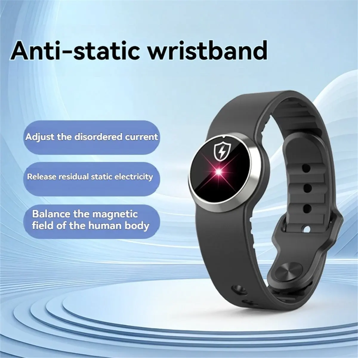 NEW Winter Wireless Anti-Static Silicone Bracelets Adjustable Strap Static Eliminator Body Eliminates Static Adults Kids B