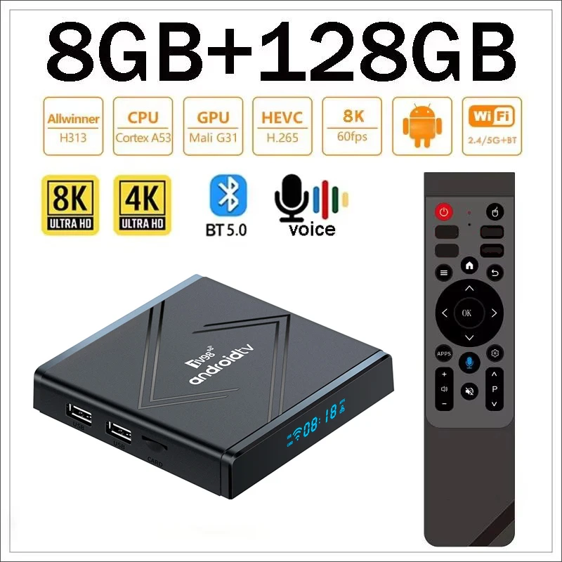 スマートTVボックス Android 4K 8K HD 4G 5G デュアルWIFI 3D BT5.0