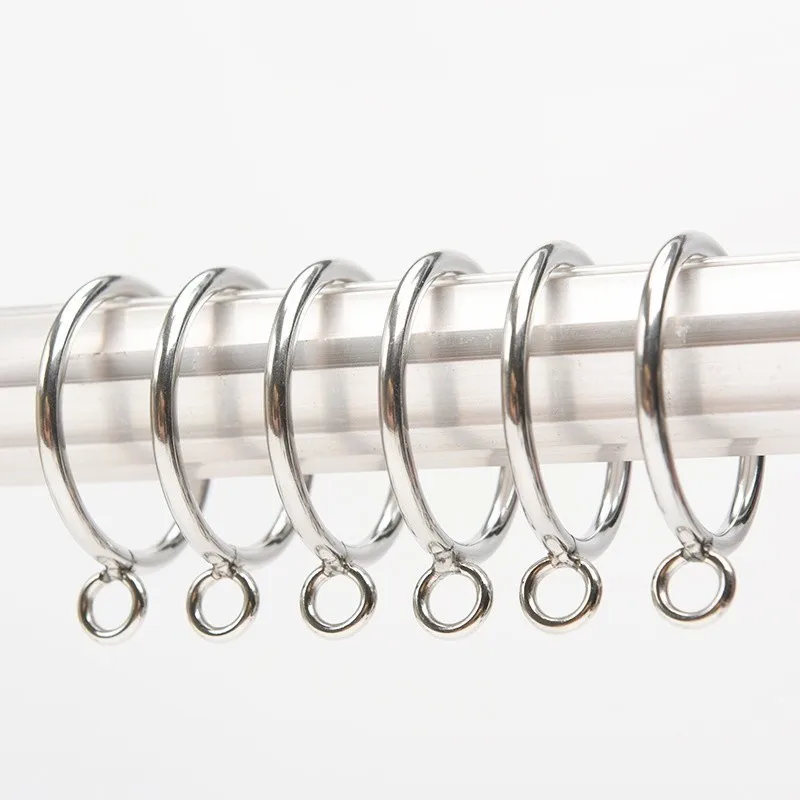 17 pcs Silver Iron Material 50mm Curtain Rings with Holes, great for Living Room Window Curtain, Smooth Sliding On Rod