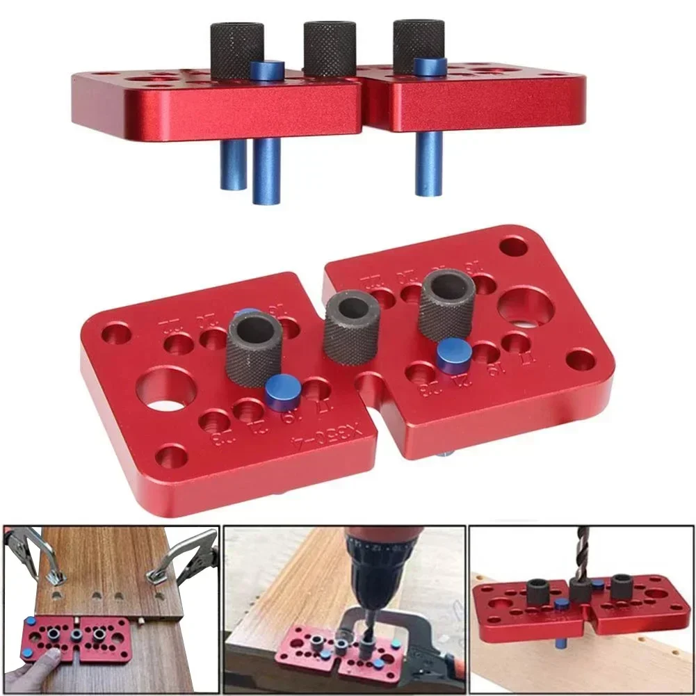 

For Designers For Woodworker Enthusiasts Red Hole Locator Self Centering Drilling Guide Woodworking Tool Wide Application Range