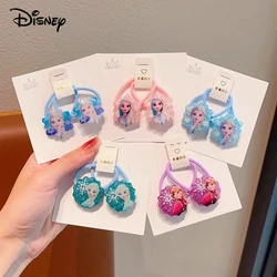 Kawaii Disney elastic hairband cartoon Elsa Anna Princess tie girl ponytail hair rope decorative accessories gift for children