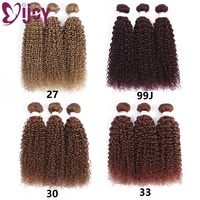 Kinky Curly Human Hair Bundles 8-26 Inch Blonde Brown Red Brazilian Human Hair Weave Bundles Remy Hair Extensions IJOY