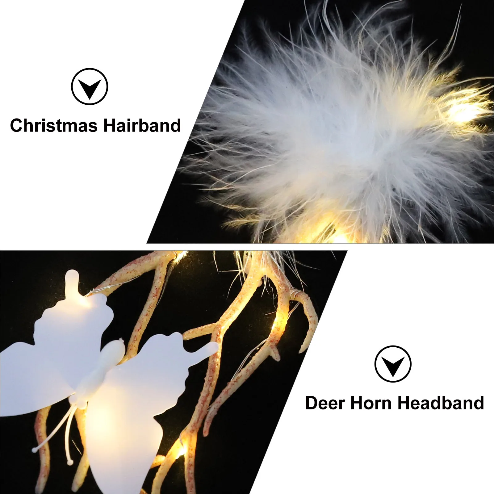 

1pc Glowing Headband Xmas Antler Hair Hoops Christmas Party Festival Hair Decor Deer Horn Light Up Hairband For Women