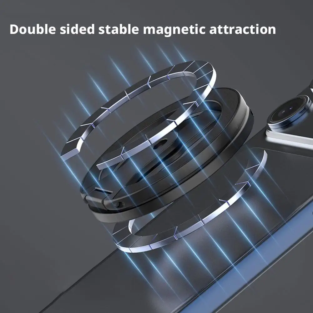 لحامل الهاتف المغناطيسي Magsafe، مشبك حلقة مغناطيسي على الوجهين، حامل معدني دوار وقابل للطي، قبضة دعامة
