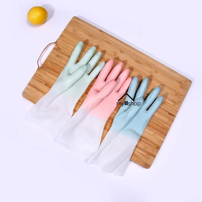 Waterproof Rubber Latex Dishwashing Gloves 1 Pair Household Bowl Cleaning Durable Chores Dishwashing Safety Kitchen Tools