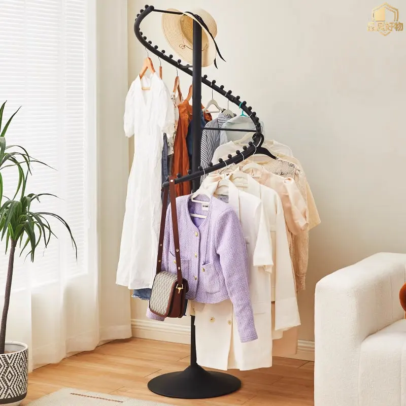 

Bedroom floor hanger Drying rack Clothing store display rack Multifunctional rotating storage rack
