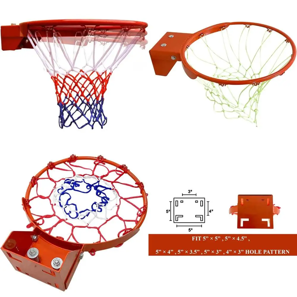 

Heavy-Duty Wall-Mounted Basketball Rim with 18-Inch Double Spring Flex for Indoor Use and Goal Replacement