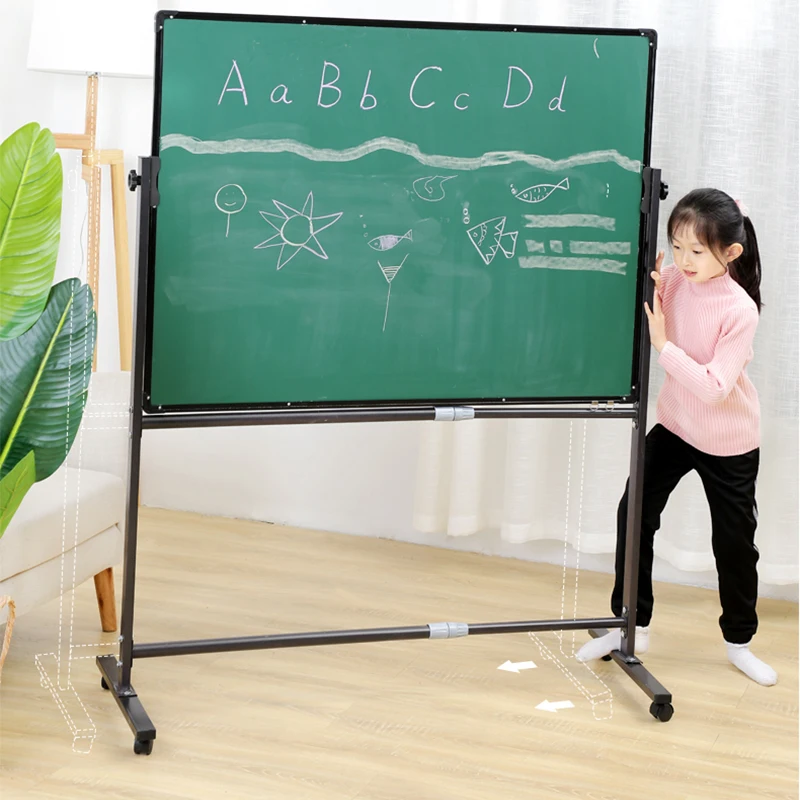 60*90CM Mobile Blackboard Wall Home Office Whiteboard Writing Board Double-sided magnetic blackboard