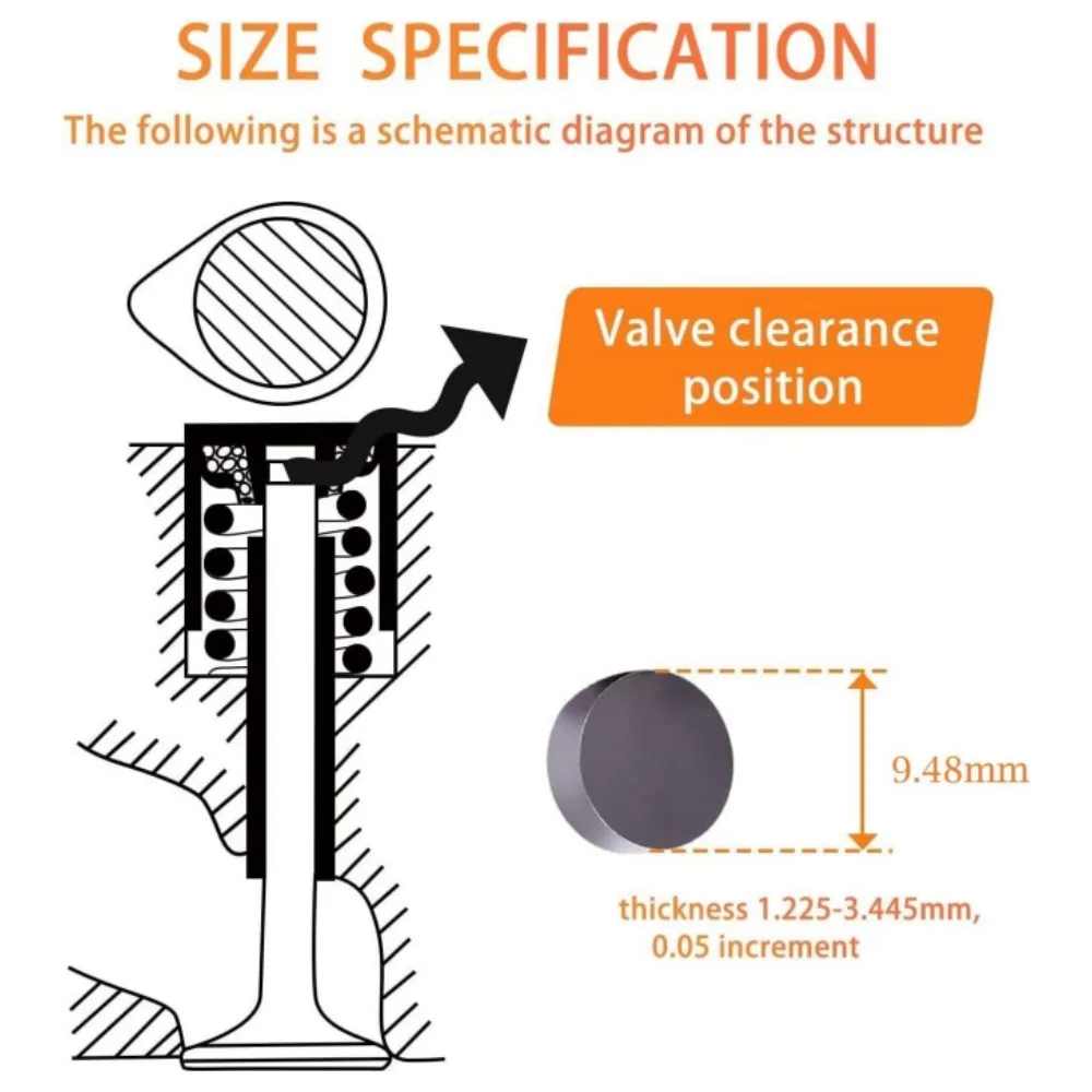 5pc 9.48mm Adjustable Valve Shim Kit for YZF-R1 YZ450FX YZ250F YFZ450R YFZ450 WR450F WR250F TTR250 for Kawasaki KFX400 KFX450R