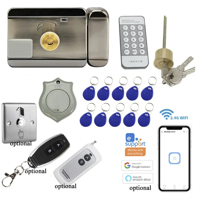 12V Access Control Electric Lock Home Security Or Exit Push Button Electronic Gate Lock Or Wireless Wifi Smart Lock Fail Secure