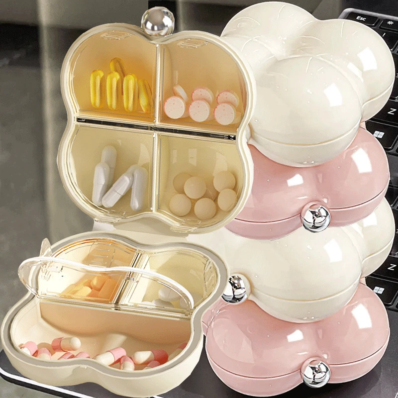 New Mini Portable Candy Pill Case Candy Color For Pill Organizer Medicine Box Drugs Container Round Plastic Organizer Storage