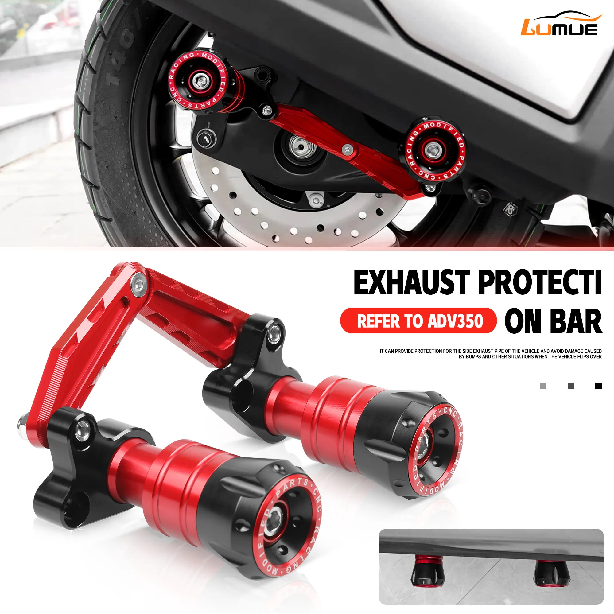 

New For ADV350 ADV160 ADV150 ADV 350 Motorcycle CNC Aluminum Exhaust Crash Bobbins Anti-Scuff Protection