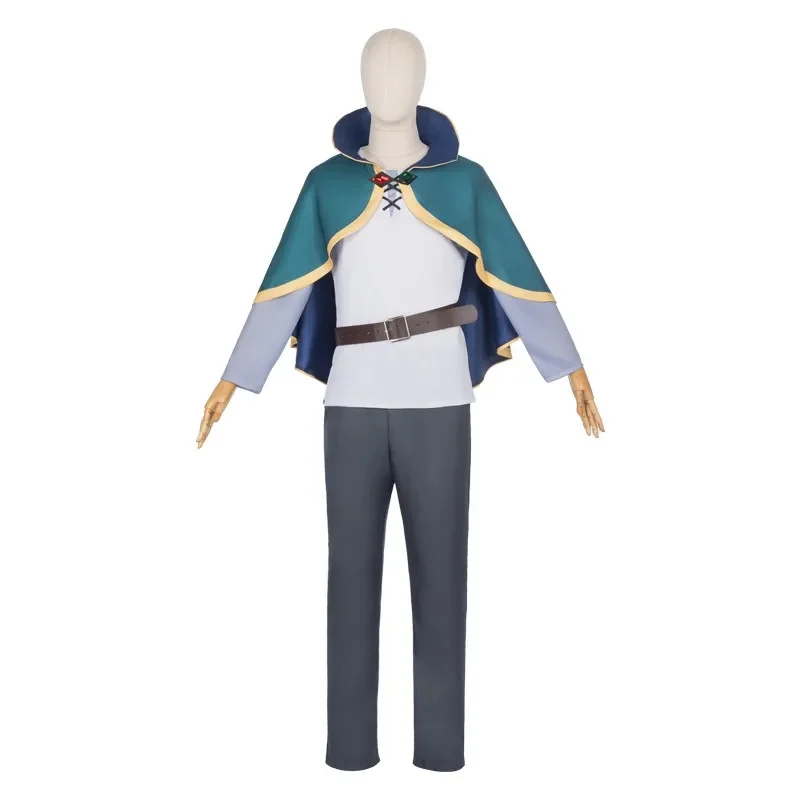 Anime KonoSuba Kazuma Satou Cosplay Costume Green Cloak Shirt Pants Belt Full Set Halloween Carnival Party Role Play Outfit - view 6