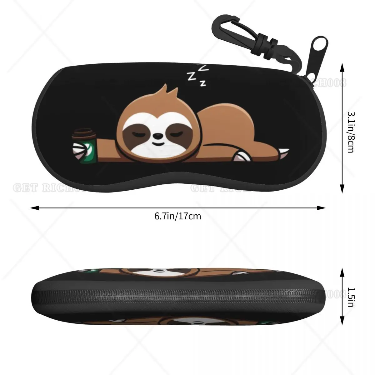 Custom Sloths Glasses Case Stylish Sloth Cartoon Pattern Shell Eyeglasses Case Sunglasses Box