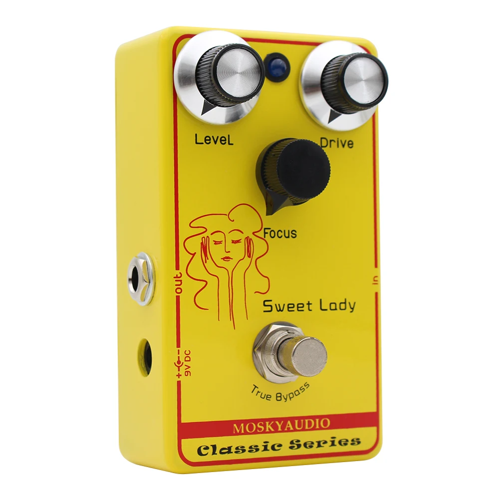 Mosky Sweet Lady Overdrive Effect Pedal for Electric Guitar with Level Drive and Focus Control