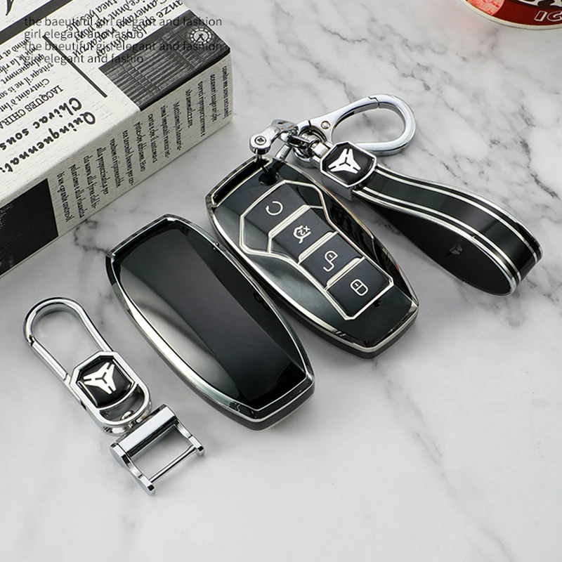 Funda de TPU para llave de coche para BYD Han Ev Tang Dm/Qin PLUS/Song Pro/MAX/Yuan Atto 3 Han EV Dolphin llavero de soporte de accesorios