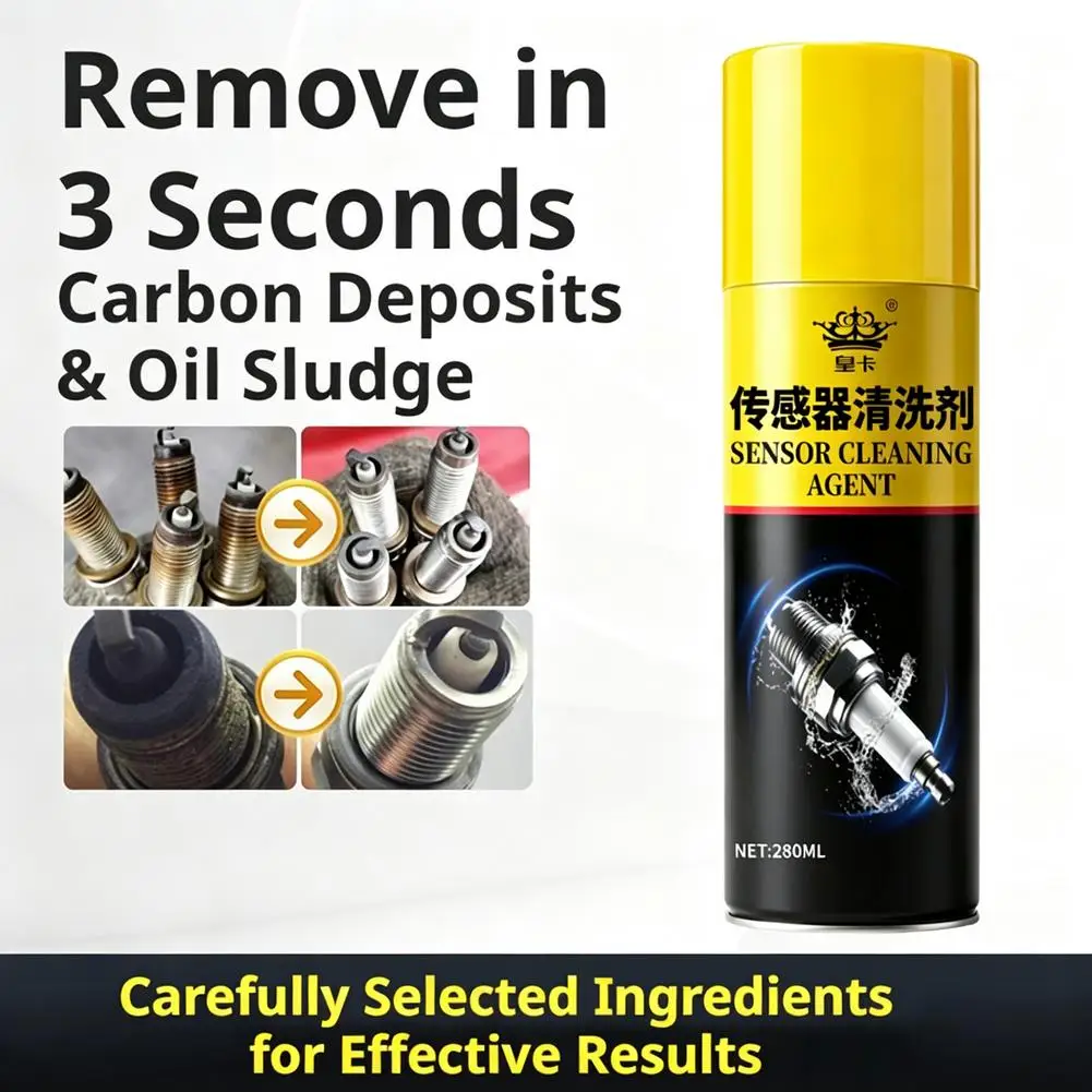 Oxygen Sensor Cleaner Spray 280ml Spark Plug Carbon Deposit Remover Catalytic Converter Exhaust Cleaner Fuel System Additive