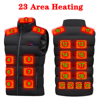 Unisex Warm Heated Vest Lightweight Electric Thermal Body Warmer 23 Heating Zone USB Charging for Outdoor Camping Hiking M-7XL