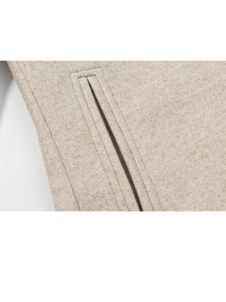 HH Woman Fashion Long Sleeves Lapel Single Breasted Pocket Decoration Long Overcoat Female New Casual Commuting Winter Long Coat