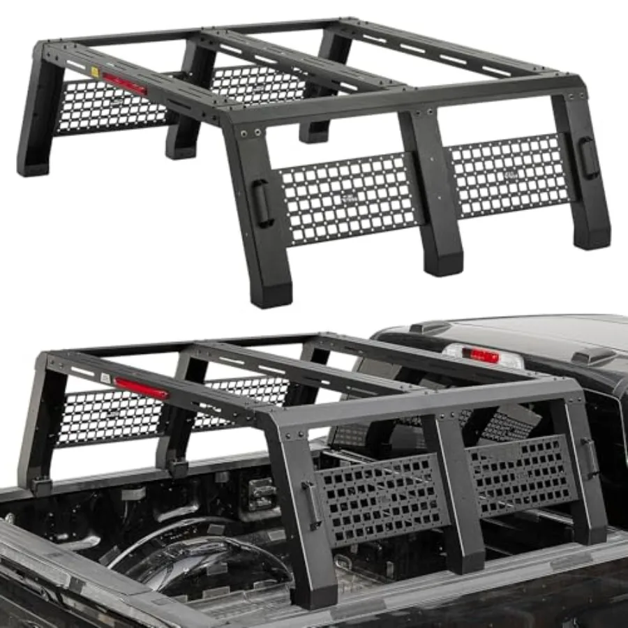 

Полноразмерный багажник на кузов для внедорожных приключений, совместимый с F150, F250, F350, Silverado, Sierra, Ram, высотой 18,8 дюйма