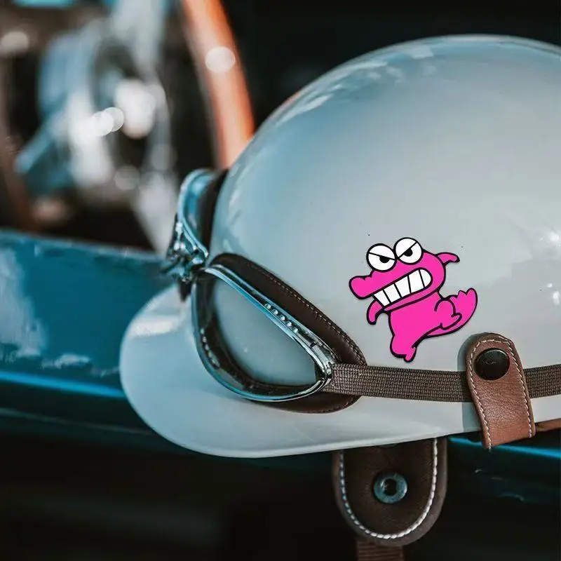 Personalized Car Stickers Angry Little Dinosaur Electric Scooter Decals Pink Cartoon Dragon Crayon Shin‑chan Creative Stickers view 6