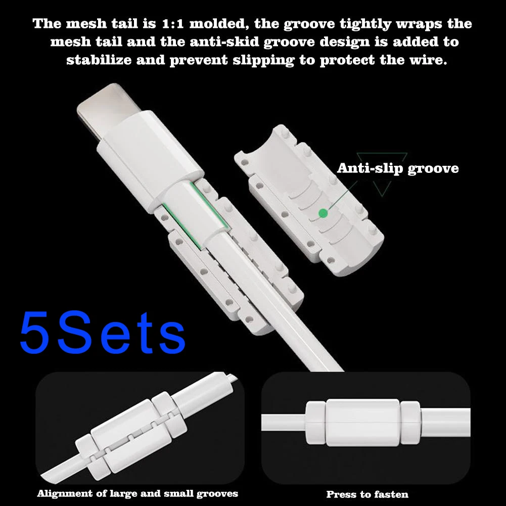 5pcs Anti Break Cable Protector Soft Silicone Cover For Apple Type C Micro USB Univerasl Charger Cord Winder Cover Wire Access