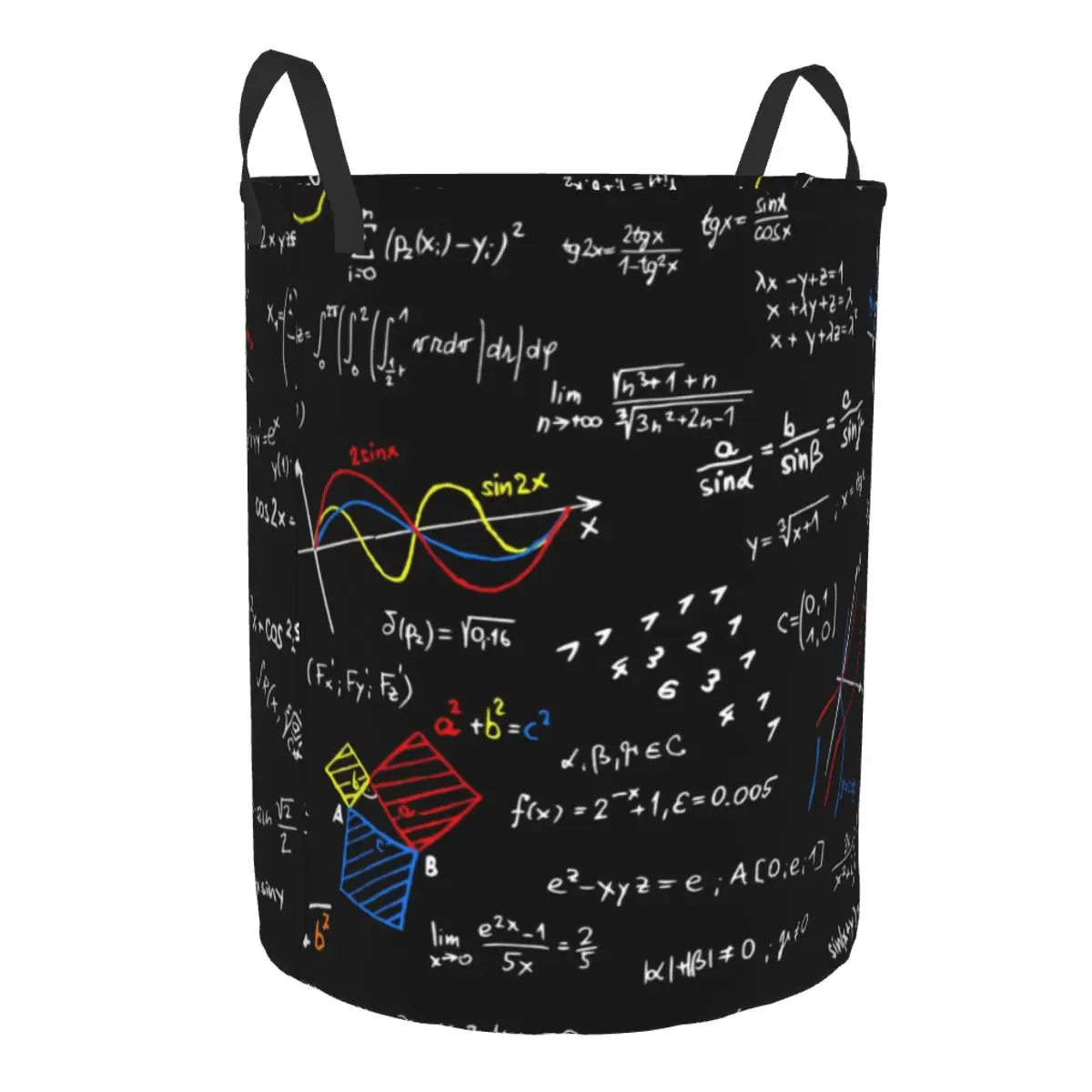 Geek Physics Equations Laundry Basket Collapsible Capacity Clothes Storage Bin Math Science Teacher Geometric Gift Baby Hamper