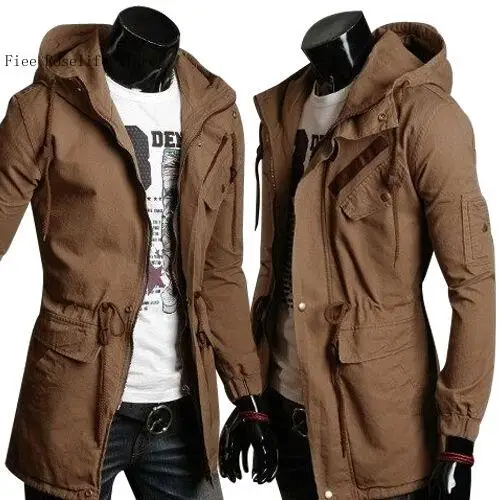 Winter Solid Color Casual Jacket Warm  Coat Slim Outwear Overcoat Men