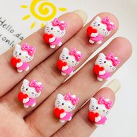 20 Pcs Cute Mini Cartoon Kitten Animal Resin Figurine Crafts Scrapbook Diy Jewelry Children Gift Hairpin Accessories A88