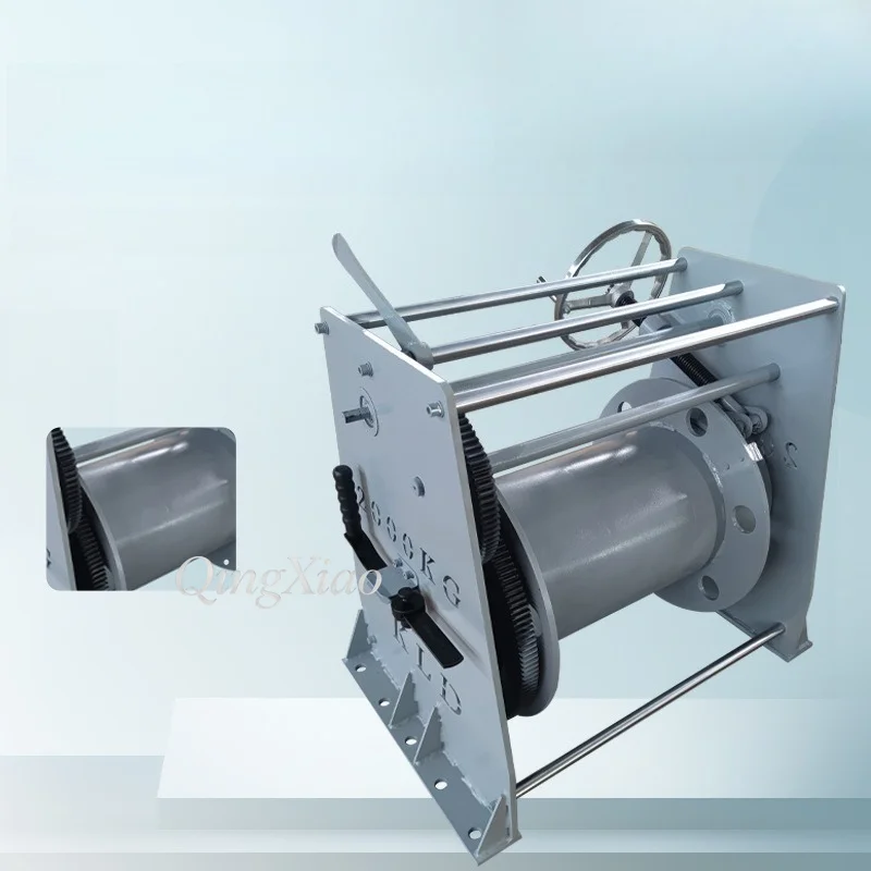 2T Marine Mooring Winch Mechanical Hoist Large Drum Steel Wire Rope Anti Corrosion Paint Available With Customized Parameters
