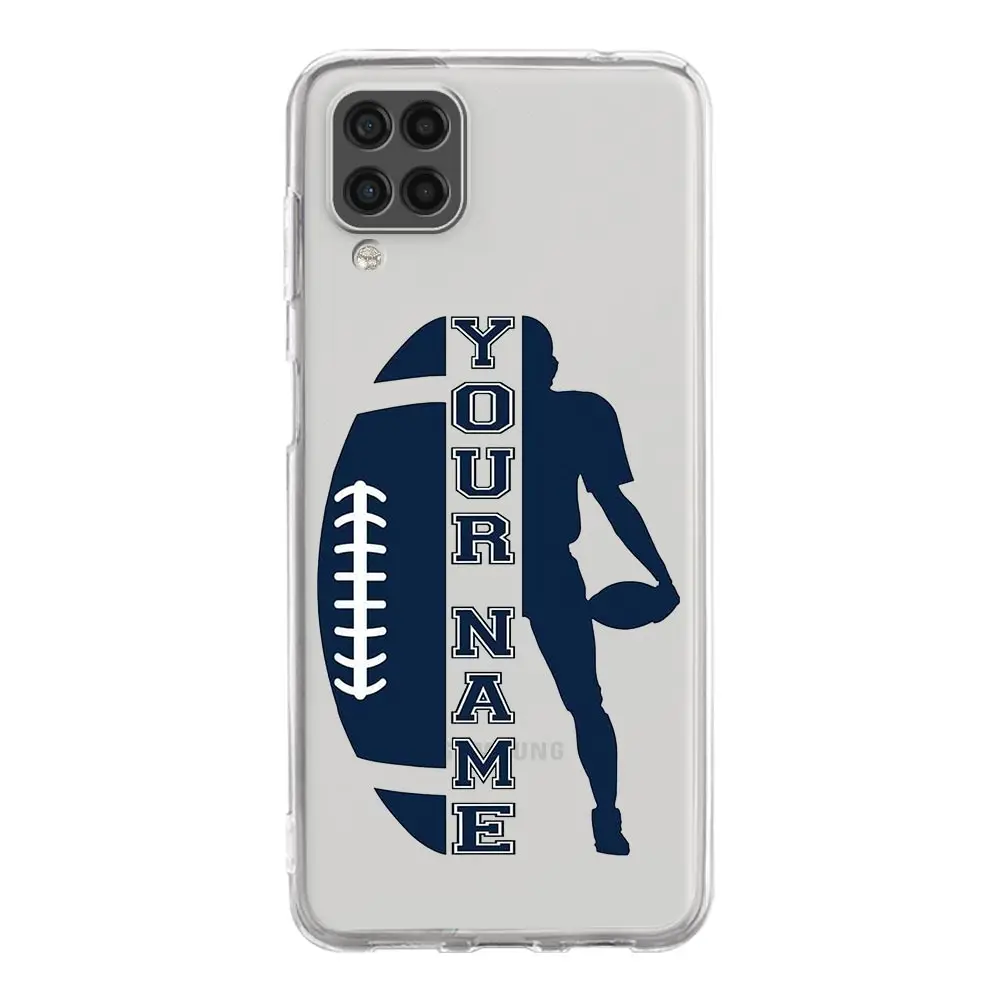 Rugby Ball Phone Case for Samsung A13 A15 A25 A35 A51 A55 A71 A21S A11 A31 A52 A41 A23 A53 A73 A32 5G A03S A05s Clear Cover