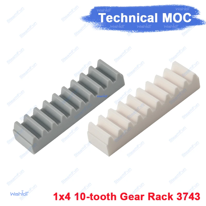 

10 Teeth Strips Technology Building Blocks Parts 1X4 Gear Rack Assembly 3743 MOC Blocks Toys Replacement Accessories
