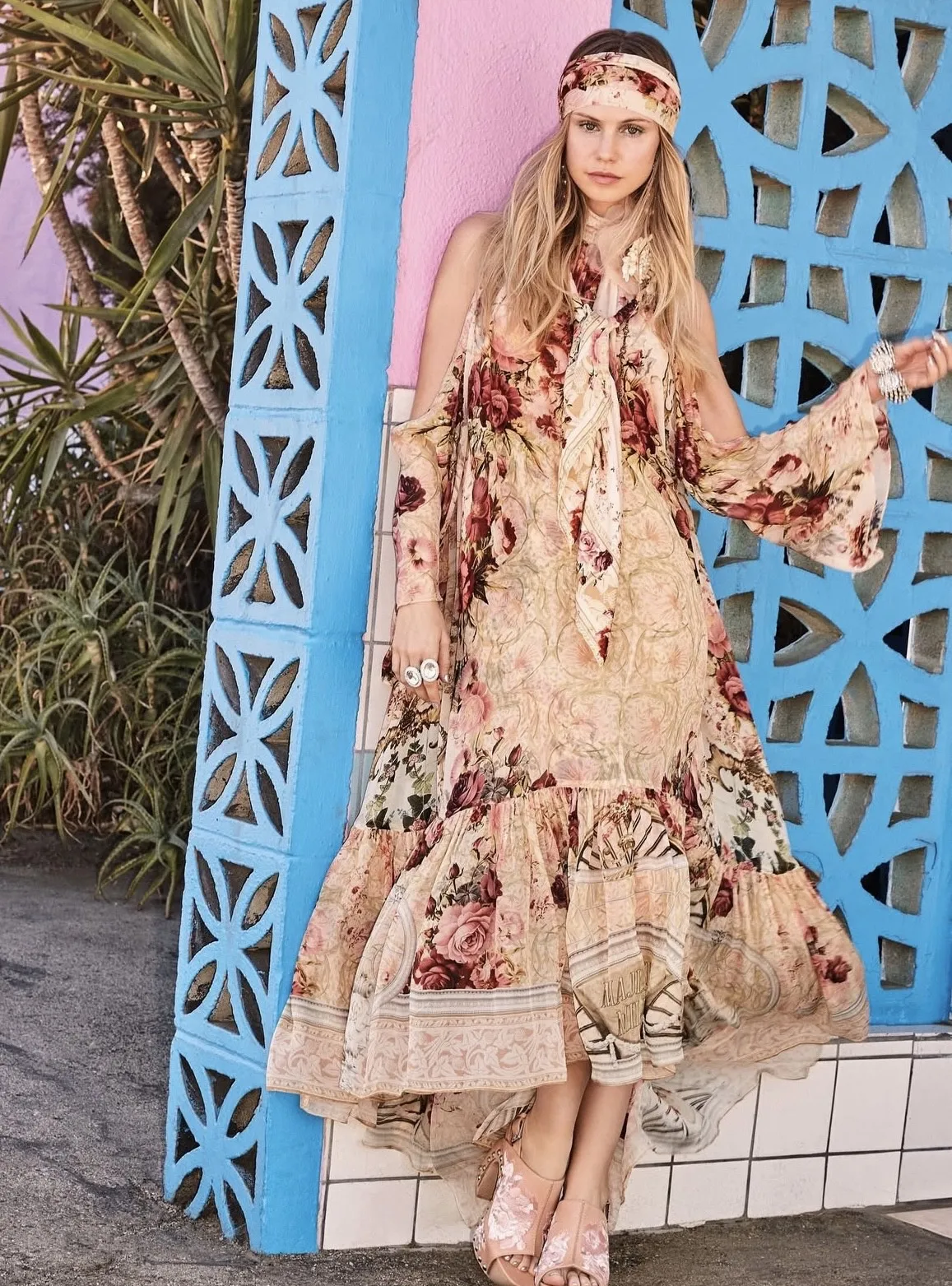 2025 novas mulheres flor impressão maxi vestido renda costura em camadas com decote em v de um ombro elegante senhoras 100% seda robe