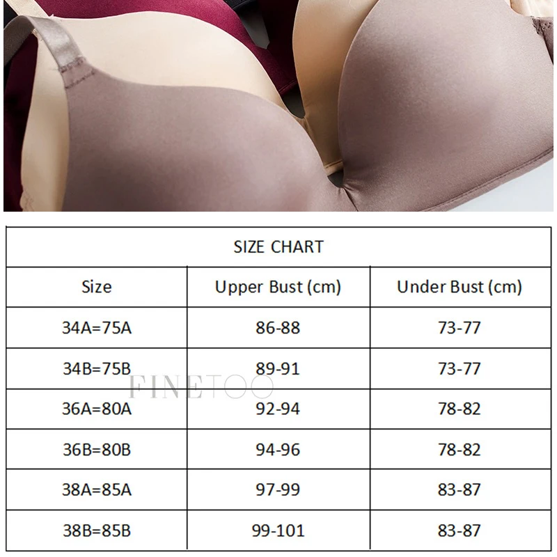 FINETOO Nahtlose Push-Up-BHs Komfort Drahtlose Unterwäsche Damen Atmungsaktive geraffte Bralette Studenten Kein Draht Dünne Dessous Neu