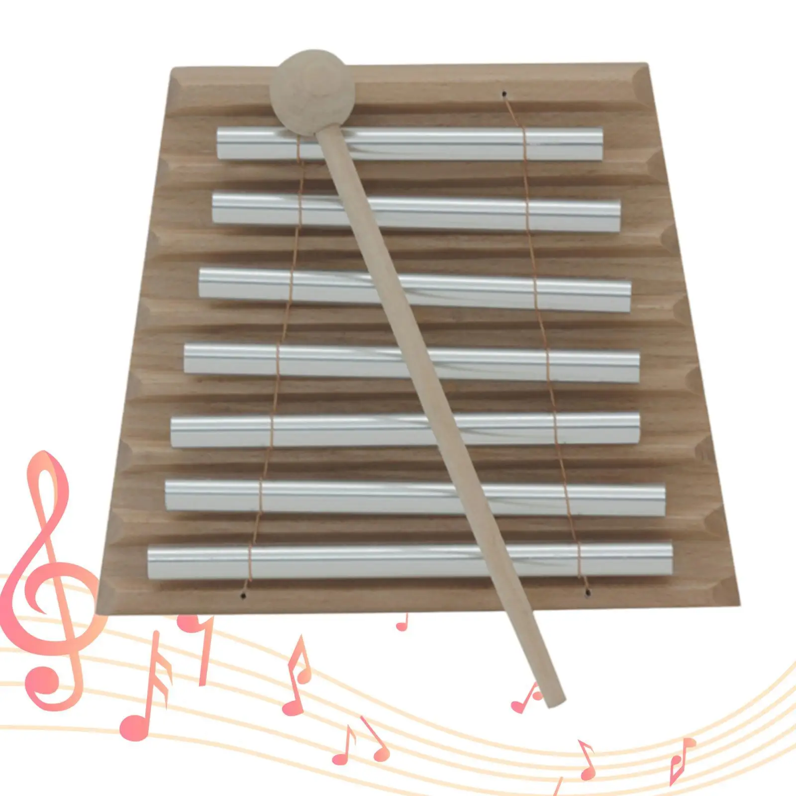 7 Tone Hand Chime Bell Musical Instrument, Preschool Hand Percussion Chimes with Mallet for Classroom, Birthday Gifts