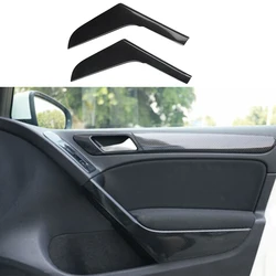 1 Pair Car Interior Door Pull Handle Trim Cover Carbon Fiber Black for VW Golf Mk6 5-Door Models 2010 2011 2012 2013