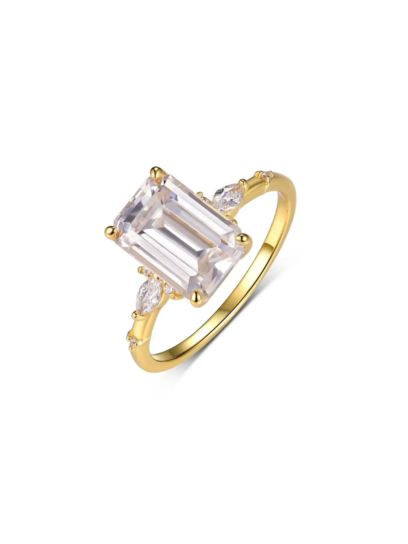 

S925 Silver Rectangular Octagonal 7*10mm 3.5CT Moissanite Ring, High-quality Jewelry, Fashionable, Suitable for Gift-giving