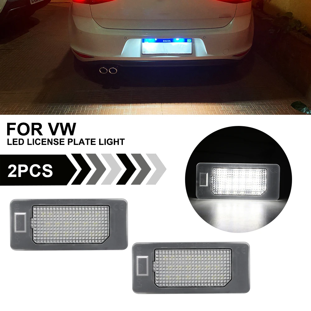 

2PCS LED License Plate Light For VW Golf Estate MK6 MK7 Plus For Passat B6 B7 Estate Number Plate Lamps For Audi A1 3 4 6 7