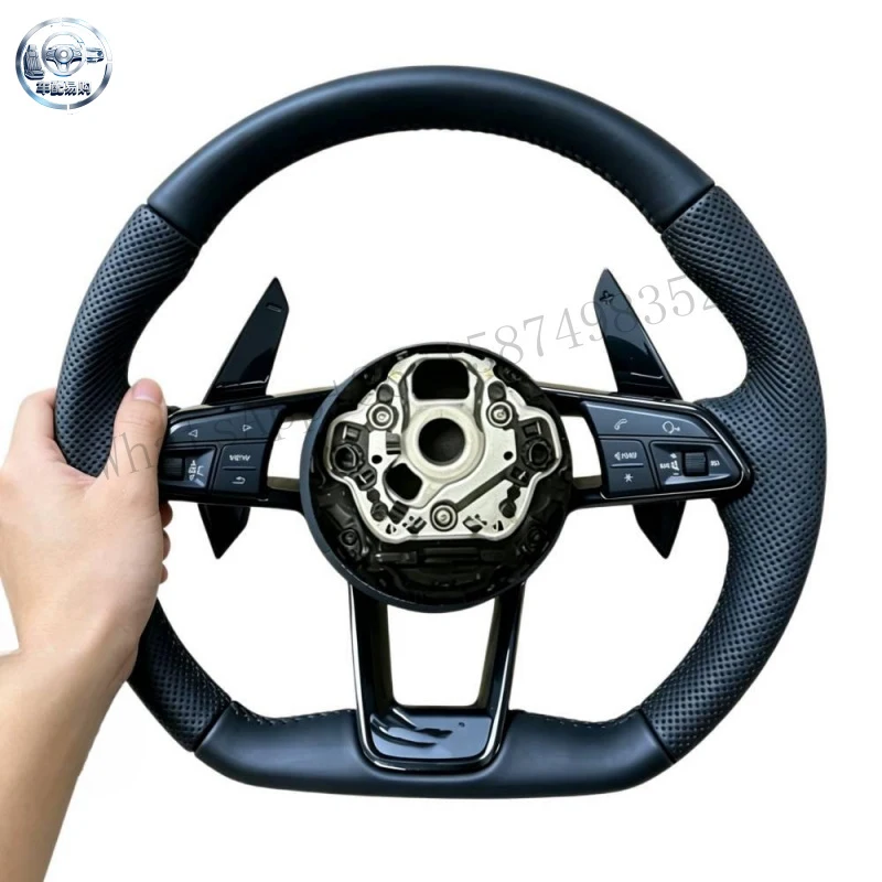 Custom Leather Steering Wheel Assembly Interior Accessories for Audi A5 A4 A3 B9 A6 C7 B9 B9.5 RS3 RS6 RS7 C7 C8 Q3 Q5 Q8 TT