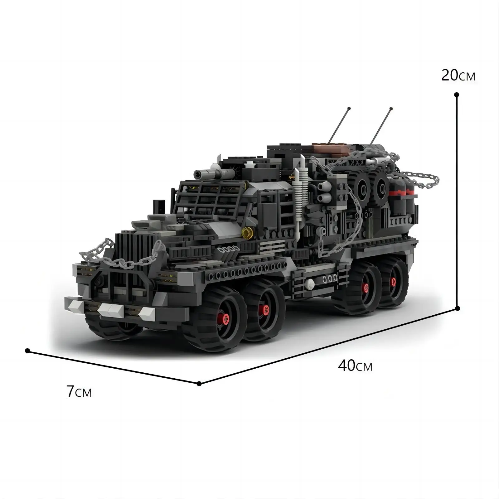 Suitable for MOC116001 Doomsday Wasteland Truck Vehicle Crazy Wheat Field Assembled building block