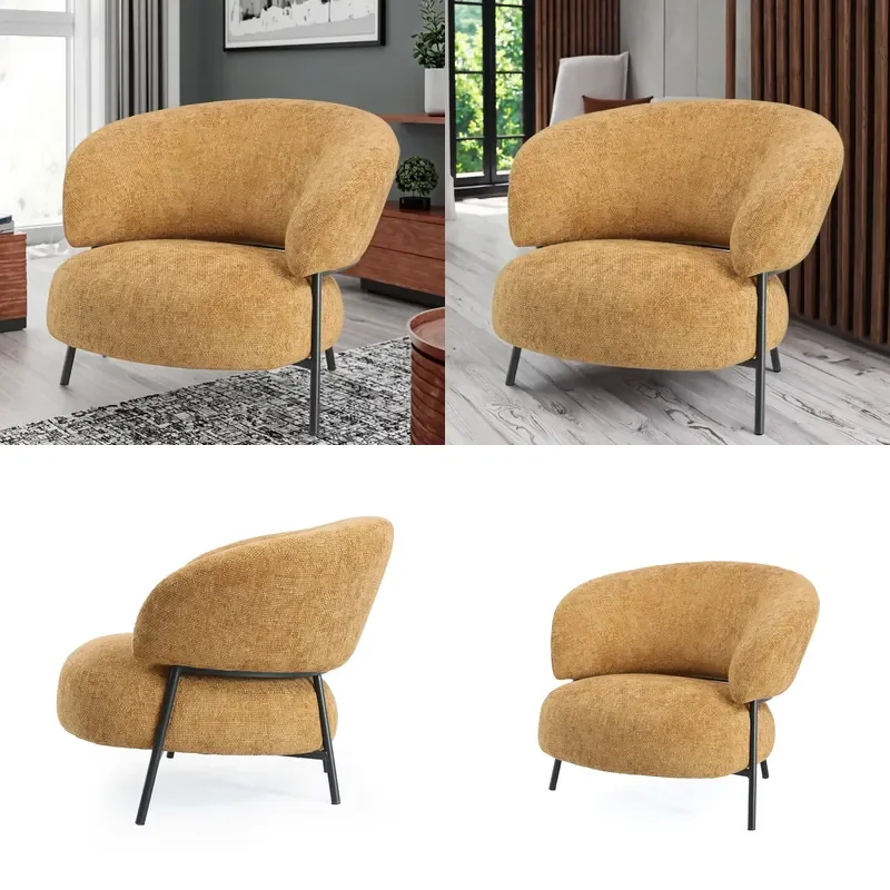 Light Modern Design Hotel & Living Room Leisure Lounge Fabric Sofa Single Seat Comfortable Seating