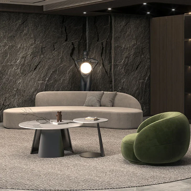 A Designer Lounge Sofa Recliner Curved Customized Adults Dining Banquet Couch Unique European Large Sofa 2 Plazas Home Decoratio