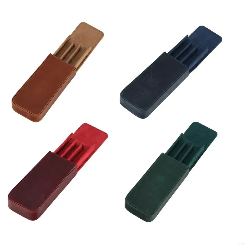 

Vintage Fountain Pen Case Leather Fountain Pen Holder Pull Push Pen Case K92C