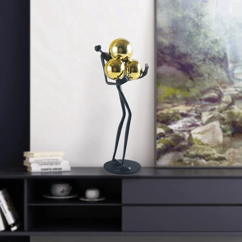 

1 PCS Creativity Figure Statue Modern Abstract Art Metal Iron Art Sculpture Home Decoration Living Room Bedroom Office Black