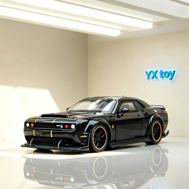 1:32 Hellcat Alloy Muscle Car Model Pull Back Light Effect Simulation Toy Vehicle Desktop For Boys Hobby Enthusiasts Car Fans