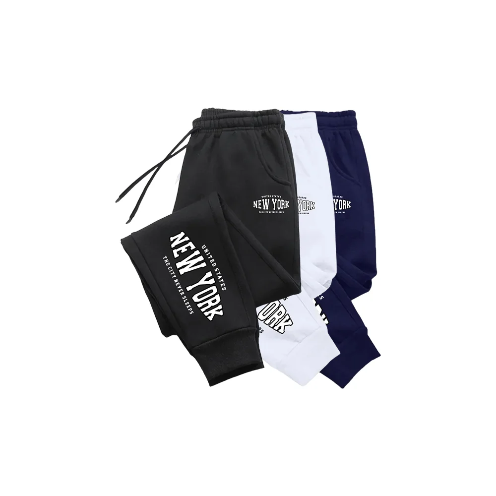 

Модные мужские спортивные штаны, повседневные брюки с принтом Нью-Йорка, повседневные спортивные штаны для бега на открытом воздухе, уличные мужские брюки Y2k