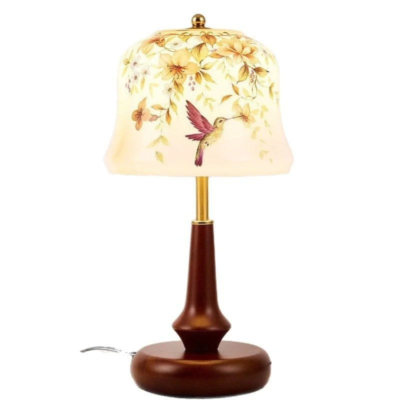 

Song Dynasty aesthetics medieval desk lamp flower and bird bedroom bedside lamp