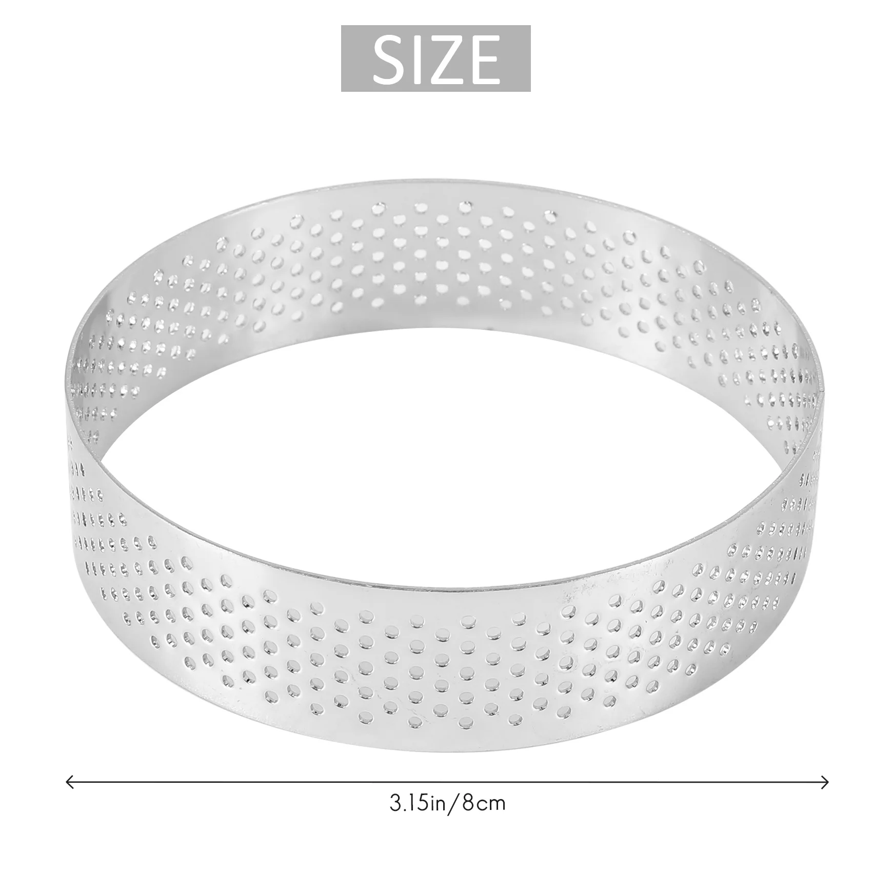 6 Pack Stainless Steel Tart Rings, Heat-Resistant Perforated Cake Mousse Ring,Cake Ring Mold,Round Cake Baking Tools