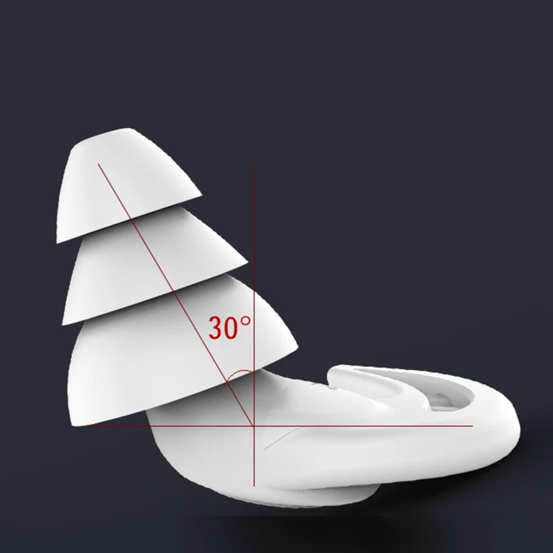 2 pçs 3 camada de silicone macio tampões de ouvido cônico sono redução de ruído tampões de ouvido isolamento acústico protetor de ouvido